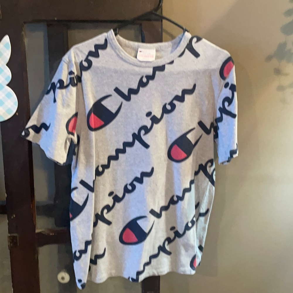 Champion Heritage Athletic Apparel T-shirt blue and grey
